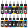 BAODELI 14 Colors 30ml Tattoo Ink Set - Permanent Tattoo Ink for 3D and Traditional Tattoos - Vibrant Tattoo Pigment for Tattoo Artists - Tattoo Ink Kit with 14 Shades of Color.
