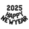 Black Happy New Year Balloons 2025, 16 Inch 2025 Balloons Numbers, New Years Eve Party Supplies 2025, NYE Decorations 2025, Happy New Year Decorations 2025 Black