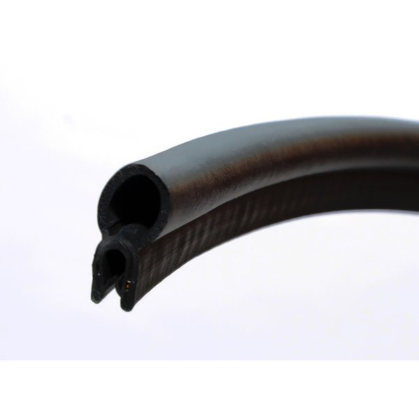 Vertical Bulb Trim Seal, Bulb Diameter 0.55 inch (14mm), Fits: 0.039 to 0.14 inch Edge Thickness(1-3.5mm), Length 10 Feet (3 Meter)