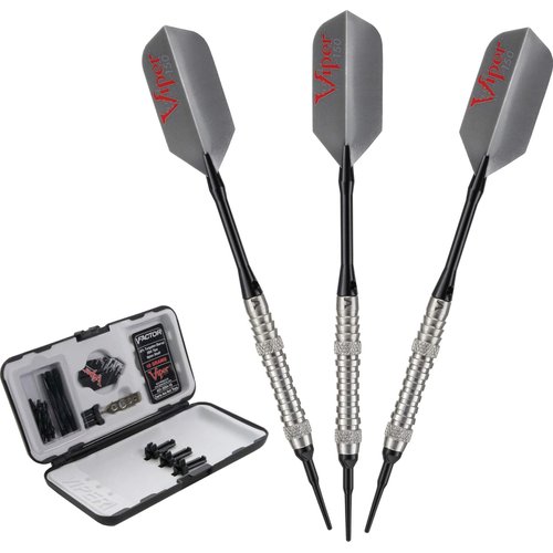 Viper V-Factor 90% Tungsten Soft Tip Darts with Storage/Travel Case, Ringed, 18 Grams