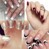 TailaiMei 36 Sheets 1368 Pieces French Manicure Nail Art Stickers, 3 Designs Self-Adhesive Nail Tips Guides for DIY Decoration Stencil Tools (3 Moon Shape Design, 36 Sheets)