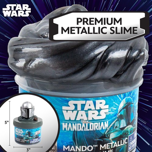 STAR WARS The Mandalorian Metallic Slime, 8oz Star Wars Slime, Pre-Made Slime, Party Favors for Kids, Perfect For Goodie Bags, Desk Toys, Star Wars Merch, Star Wars Toys, Great Gifts for Adults & Kids