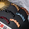 6 Pieces Banana Hair Clips Hair Comb Claw Hair Clincher Comb for Girls Women Thick Medium Hair, 4.13 Inch (Black, Peach, Khaki, Brown, Wine Red, Blue)