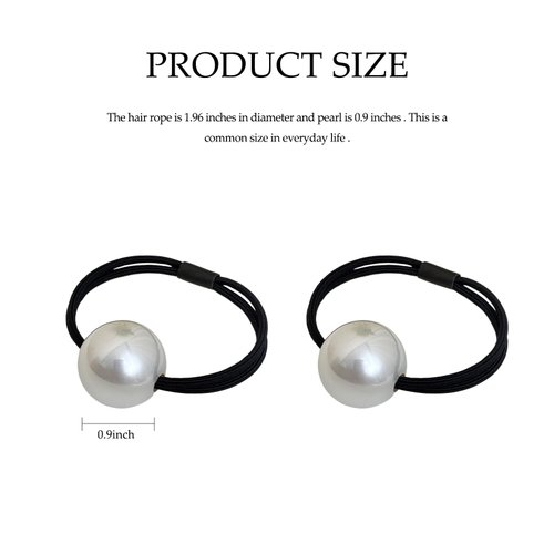 Pearl Hair Scrunchies for Women French White Pearl Elastic Scrunchies Elegant Hair Ties Hair Accessories for Thick Hair High Ponytail Holder Hair Jewels for Girls