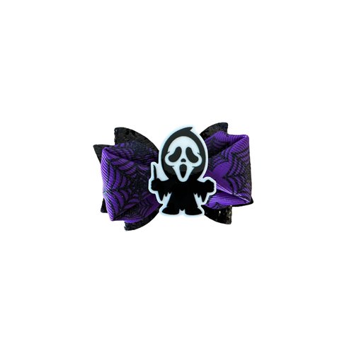 Halloween Purple/Black Glitter Spooky Hair Bow by Inspired Bows