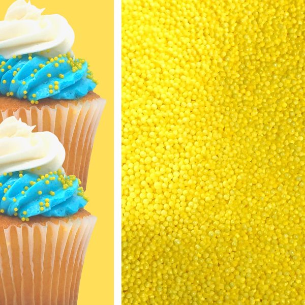 Sprinkle Deco Yellow Nonpareils Bake In Sprinkle On Mini Pearls Confetti Sprinkles Toppings For Cake Cookie Cupcake Icecream Donut 6oz Bag