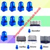 1.5”Diameter Trampoline Enclosure Pole Caps with Screw Thumb for Trampoline Net Hook, 8 Pieces Safety Trampoline Pole Caps (Blue 6pcs)