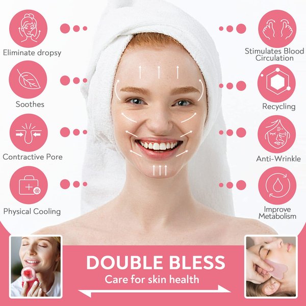 AURUZA 2PCS Ice Roller for Face and Eye, Ice Facial Roller Beauty Self Skin Care Tools Ice Holder Facial Cube Gua Sha Face Massage Ice Mold for Face Anti Wrinkle Tighten Skin Women Gifts