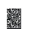 Highly Absorbent Ornamental Scroll Beverage Napkins Party Supply (16 Pack), 5 x 5", Black/White