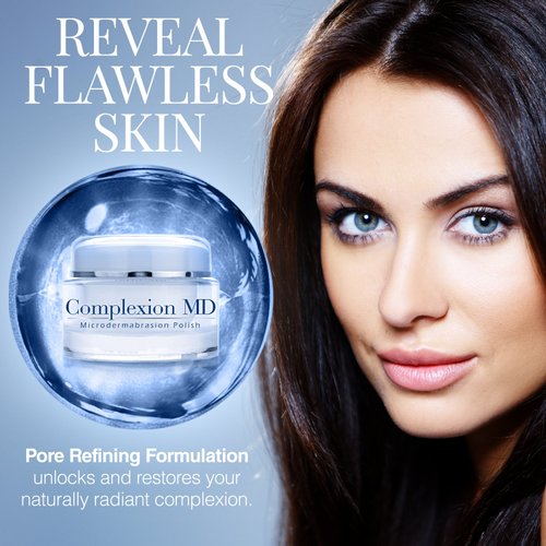 Complexion MD Exfoliating Face Scrub -- Anti Aging & Pore Refining Microdermabrasion Facial Polish with Green Tea & Natural Pumice -- Spa Quality Home Exfoliation (1.69oz/48g)