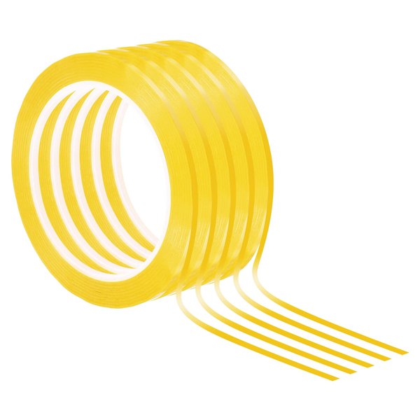 PATIKIL 1/8" Whiteboard Tape, 5 Pack Thin Dry Erase Tape for Graphic Chart Marking DIY Art, Dark Yellow