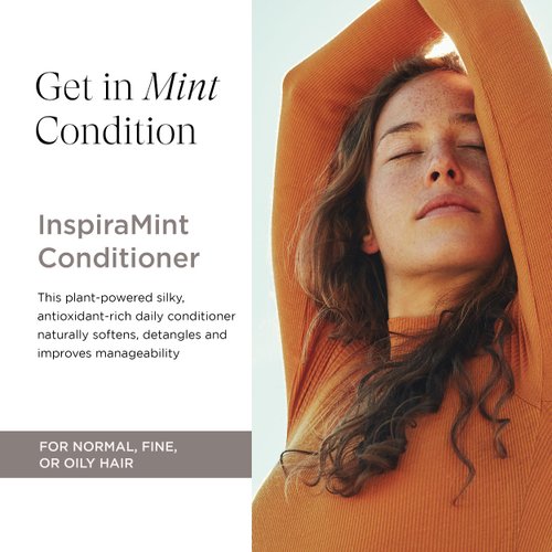 InspiraMint Conditioner, Invigorating Organic Conditioner for Fine and Oily Hair with Peppermint Oil, Hydrating, Refreshing, 8 Fl Oz
