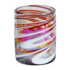 Double Old Fashion, Red Swirl, Set of 4, 12 oz, Hand Blown by Mexican Artisans from 100% Recycled Cola Bottles, Eco-Friendly, Sustainable, Expert Craftsmanship, passed through Family Generations