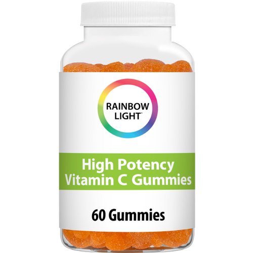 Rainbow Light High-Potency Vitamin C Gummies, Gummy Supplement Provides Antioxidant and Immune Support, With Vitamin C, Vegan and Gluten Free, 60 Count