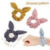 Yaomiao 12 Pieces Scrunchie Bows Bunny Ear Scrunchies Scrunchies for Hair Bow Silk Bowknot Scrunchies Bobbles Elastic Hair Ties Ropes for Women Girls