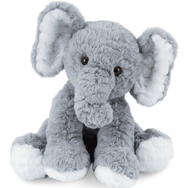 Mikee Fluffie Elephant Stuffed Animals Soft Plush Toy for Girls Boys,12" Grey Soft Huggable Gifts for Birthday Christmas Easter Stuffed Animals for Kids
