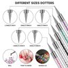 Makartt Double-Ended Nail Art Brushes Set, 5PCS Nail Design Brushes Dotting Pen Multifunctional Nail Design Tools Kit Including Nail Liner Brush and Nail Dotting Pens for UV Gel Nail Home Salon Use
