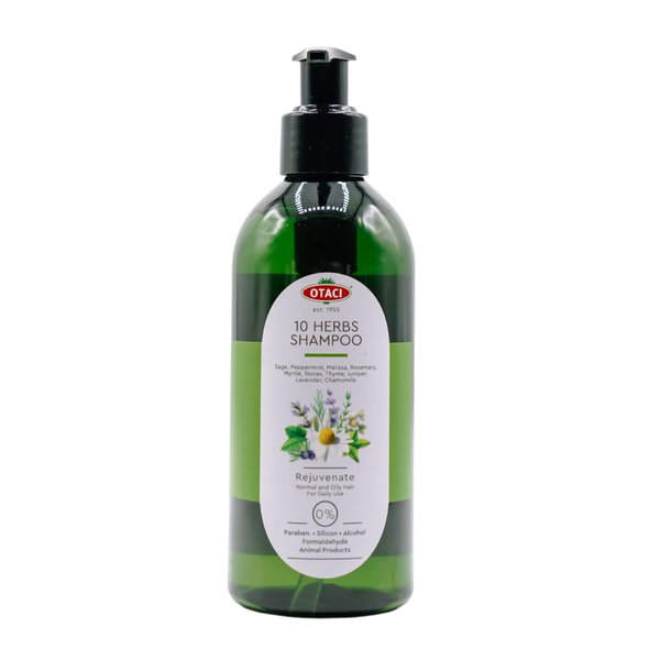 10 Herbs Rejuvenate Shampoo for Bright and Shiny Hair, Sage, Peppermint, Melissa, Rosemary, Myrtle, Storax, Thyme, Juniper, Lavender, Chamomile, No Paraben, No Silicon, Herbal Shampoo for Normal Hair