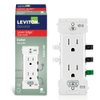 Leviton Lever Edge 15 Amp Tamper-Resistant Duplex Outlet, E5325-SW, White