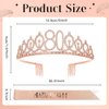 RUMIA Rose Gold 80th Birthday Crown & Sash for Women Glitter 80th Rhinestone Tiara Made in 1944 Sash 80th Birthday Gifts for Women 80th Birthday Decorations Party Supplies
