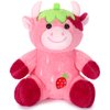 HyDren Strawberry Cow Plush Stuffed Animal 9.8" Soft Pink Cow Plush Animal Toy for Boys Girls Kids Toddlers Christmas Birthday Gifts Home Decorations