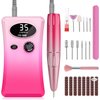 Electric Nail Drill, Urbuti 35000RPM Professional Nail Drill Machine, Portable Rechargeable File Machine Set for Acrylic Gel Nails, Manicure Pedicure Tools for Home and Salon Use(Colorful)