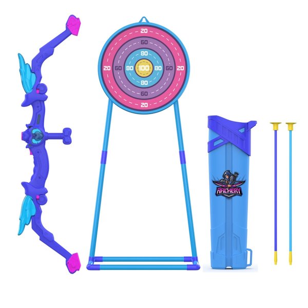 Ocditikl Kids Bow and Arrow Set, LED Light Up Archery Toy Set with 10 Suction Cup Arrows, Standing Target, Indoor and Outdoor Hunting Play Gift Toys for Kids, Boys & Girls Ages 3-12