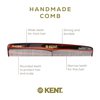 Kent 3T 6.5 Inch Double Tooth Hair Dressing Comb, Fine and Wide Tooth Dresser Comb For Hair, Beard and Mustache, Coarse and Fine Hair Styling Grooming Comb for Men, Women and Kids. Made in England