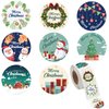 BANPUBASE 600PCS Christmas Envelope Stickers, 1.5" Round Merry Christmas Stickers, 8 Winter Christmas Designs Decorative Envelope Seal Stickers, Card Gift Envelope Boxes
