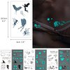Glaryyears Glow in the Dark Blue Temporary Tattoos for Adults, 180+ Mixed Styles 36 Sheets Fake Body Tattoo Stickers, Unique Accessory Luminous for Men Women Party Favors Supplies Nightclub Pub