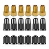 6Pcs Presta to Schrader Valve Adaptor and 12Pcs Tire Caps, Convert French/UK to US, Inflate Tire Using Standard Pump or Air Compressor, for Mountain Bikes, Road Bikes and Cars
