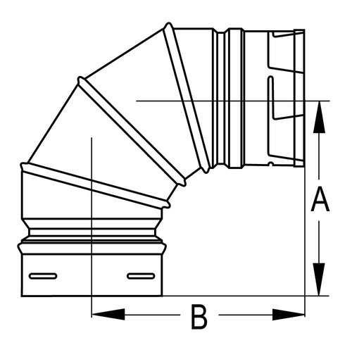 DuraVent B 90DEG Vent Elbow, 3, Aluminum