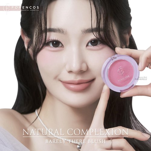 Forencos Matte Blush Set (Puff Included), Long Lasting Korean Blush Power, Zero Sebum Shine, Flawless Finish, Easy Blending, Lightweight & No Cakey Residue, Glitter (PURE MURIELLE)