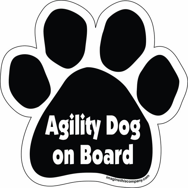 Imagine This Paw Car Magnet, Agility Dog on Board, 5-1/2-Inch by 5-1/2-Inch
