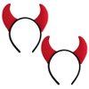 Halloween Devil Headband Devil Horns Headbands Hair Bands Red Devils Ears Headpiece Women Devil Hairband Hair Hoops Party Decoration Cosplay Costume Headdress Cute Handmade Hair Accessories 2 Pack