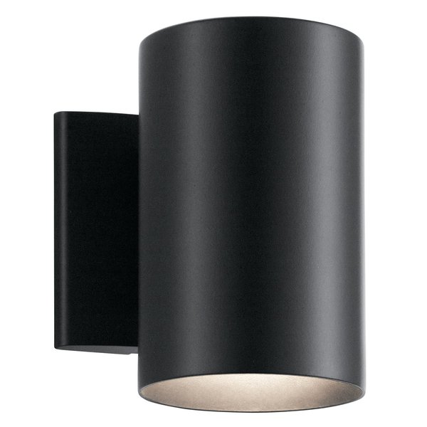 Kichler Cylinders 7" Outdoor Wall Sconce in a Black, 1-Light Exterior Wall Light, Cylinder Fixture, (7" H x 5" W), 9234BK