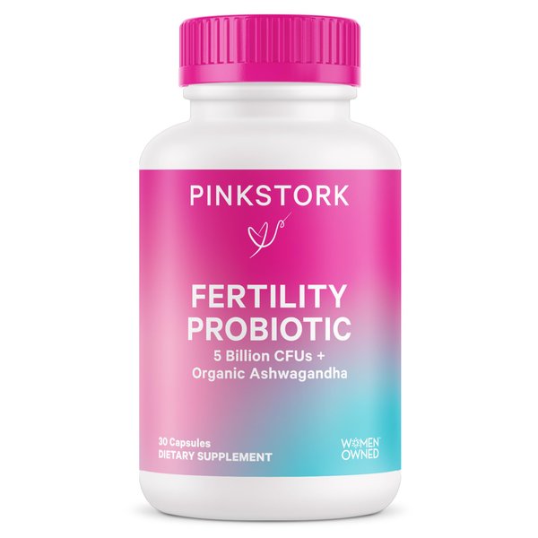 Pink Stork Fertility Support Probiotics for Women with Ashwagandha for Vaginal Health, Conception, pH Balance, Hormone Balance, and Gut Flora, Fertility Supplements for Women, 30 Capsules