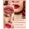 Matte Glitter Liquid Lipstick Lip Gloss- 1Pcs Long Lasting Waterproof Diamond Shimmer Red Pink Sparkly Glossy Metallic High Pigment Non-Stick Cup Tint Lip Stain, Christmas Makeup Gift for Women-05#