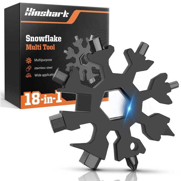 Hinshark Gifts for Men, 18-in-1 Snowflake Multitool, Birthday Gifts for Him, Cool Camping Gadgets Tools for Men, Mens Gifts for Dad, Boyfriend, Husband, Fathers Day Gift from Daughter