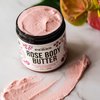Rose Body Butter for Dry Skin with Moisturizing Whipped Raw Shea Butter and Rose Essential Oil | Ultra Hydrating Rose Lotion for Women | No Synthetic Fragrances | 8 oz Jar