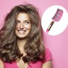 2Pack Curved Vented Hair Brush Detangling, Boar Bristles Hair Brush Professional Vent Styling Brush for Women, Men, Girls Wet Dry Long Curly Thick Straight Hair (Pink& Purple)