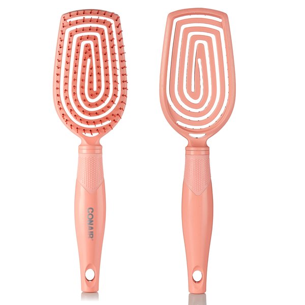 Conair Scalp Care Detangling Hairbrush - Hair Brush - Curly Hair Brush - Detangling Hair Brush - Scalp Massager - Flexi Head Standard Hairbrush
