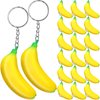 Jexine 20 Pack Banana Keychains Stretchy Toys Banana Fidget Toys Banana Stress Toy for Birthday Party Favors School Supplies