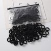 100Pcs Black Hair Band Korean Style High Elastic Hair Ties Candy Color, Elastics and Ties, Bun and Crown Shapers