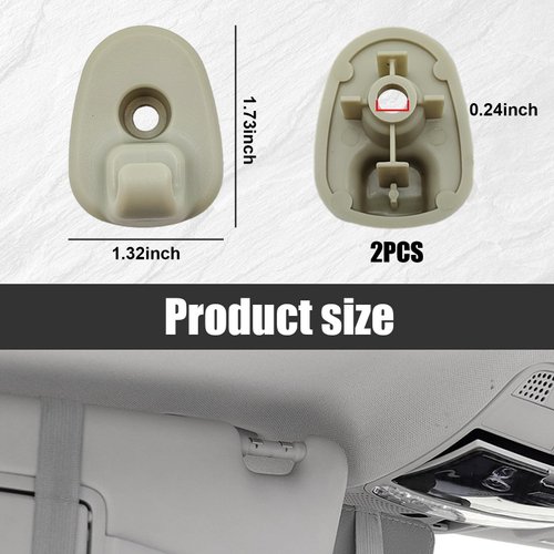 Dickno 2 PCS Car Sun Visor Clips, Auto Interior Sun Visor Support Clip Retainer Replacement Compatible with Liberty 2005-2012 Nitro 2008-2012, OEM Number 1AR26BD1AA 1AR26DW1AA