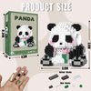 MJDDJA Mini Building Blocks- Sitting Panda with Flowers, Party Favors- Micro Blocks Panda Toy for Kids 6 7 8 9+, Mini Blocks Building Sets for Adults,Birthday for Boys and Girls(487PCS)