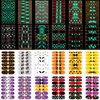 TailaiMei 12 Sheets Glow in The Dark Halloween Nail Wraps Stickers, Fluorescent Nail Polish Strips Self-Adhesive Full Wraps with 2 pcs Nail Files for DIY Nail Art Decals (Dark Style)