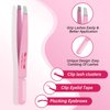 PRO Lash Tweezers Eyelash Applicator for Lash Clusters 3 IN 1 DIY Lash Extension Professional Lash Tweezers Kit Super Grip Eyelash Tweezers with Lash Brush(3 pcs-02)