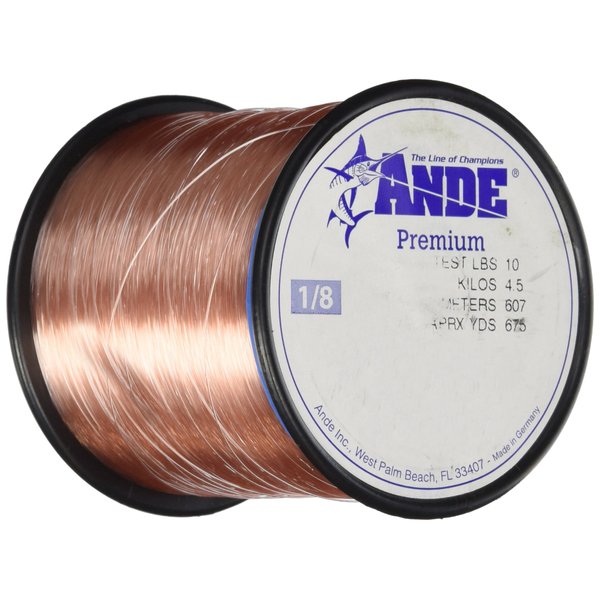 Ande Premium Monofilament Line with 10-Pound Test, Pink, 0.125-Pound Spool (675-Yard)
