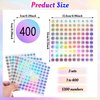 simarro 12 Sheets Number Stickers (Number 1-400), Self Adhesive Label Laser Stickers Waterproof Round Stickers for Organizing Nail Polish Bottle, Nail Sample Stick, Lipstick Organizing